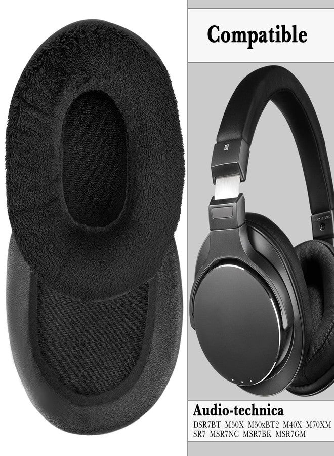 Linkidea Replacement Ear Pads for Audio-Technica M50X/ M50XBT2 /M40X/ M70X/ MSR7/ MSR7NC/ MSR7BK/ MSR7GM Ear Headphones, Headset Earpads (Extra Thick/Black) - Image 3